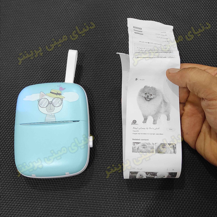 مینی پرینتر بلوتوثی مدل مشکی قابل حمل بدون نیاز به جوهر دارای چاپی بسیار واضح و پررنگ